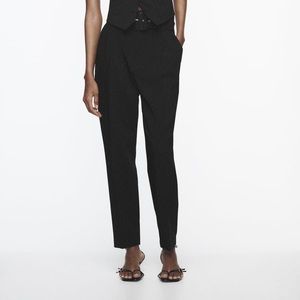Zara PANTS WITH FABRIC-COVERED BELT